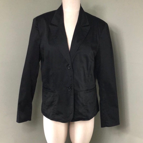 Coldwater Creek Blazer Black Cotton Size Large - Picture 1 of 11